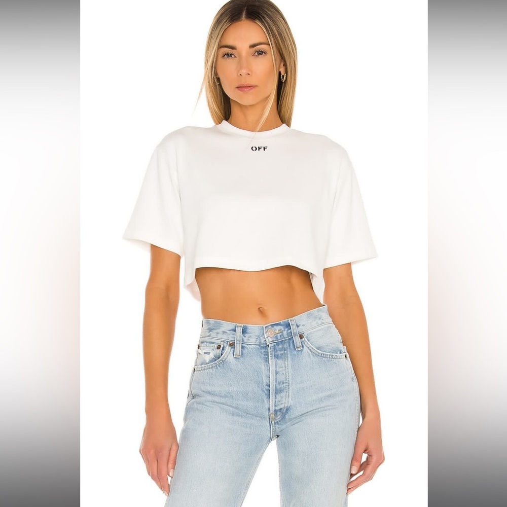 OFF-WHITE
Rib Cropped Casual Tee